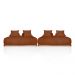 Sofá Modulado 6 Lugares com Almofadas Soltas Pés Madeira Maciça 440cm Homer Bouclê Terracota G63 - Gran Belo