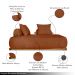 Sofá Modulado 6 Lugares com Almofadas Soltas Pés Madeira Maciça 440cm Homer Bouclê Terracota G63 - Gran Belo