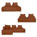 Sofá Modulado 6 Lugares com Almofadas Soltas Pés Madeira Maciça 440cm Homer Bouclê Terracota G63 - Gran Belo