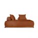 Sofá Modulado 6 Lugares com Almofadas Soltas Pés Madeira Maciça 440cm Homer Bouclê Terracota G63 - Gran Belo