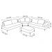 Sofá Modulado Sala de Estar 535cm Marino de Canto Pés de Ferro com Almofadas Linho Off White G92 - Gran Belo