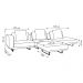 Sofá Modulado Sala de Estar Carmen 652cm Pés de Ferro Linho Rústico Off White G92 - Gran Belo