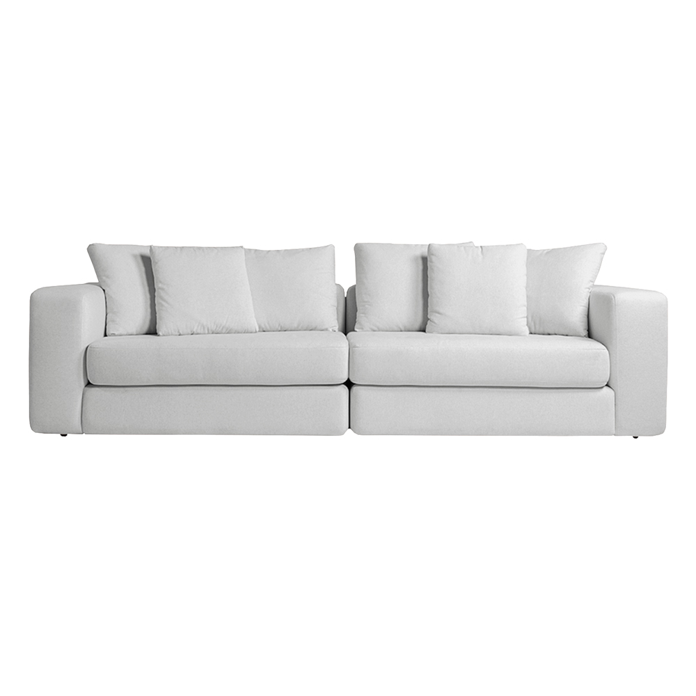 Sofá Modulado Sala de Estar Trento 216cm com Almofadas Soltas Linho Cinza G92 - Gran Belo