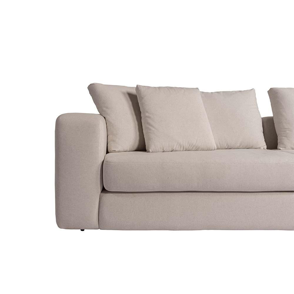 Sofá Modulado Sala de Estar Trento 256cm com Almofadas Soltas Linho Bege G92 - Gran Belo