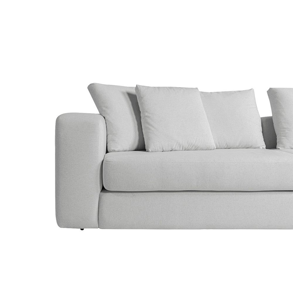 Sofá Modulado Sala de Estar Trento 296cm com Almofadas Soltas Linho Cinza G92 - Gran Belo