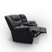 Sofá Reclinável Sala de Cinema 2 Lugares Massagem Aquecimento Hollywood Manual Porta Copos Baú Central PU Preto G94 - Gran Belo