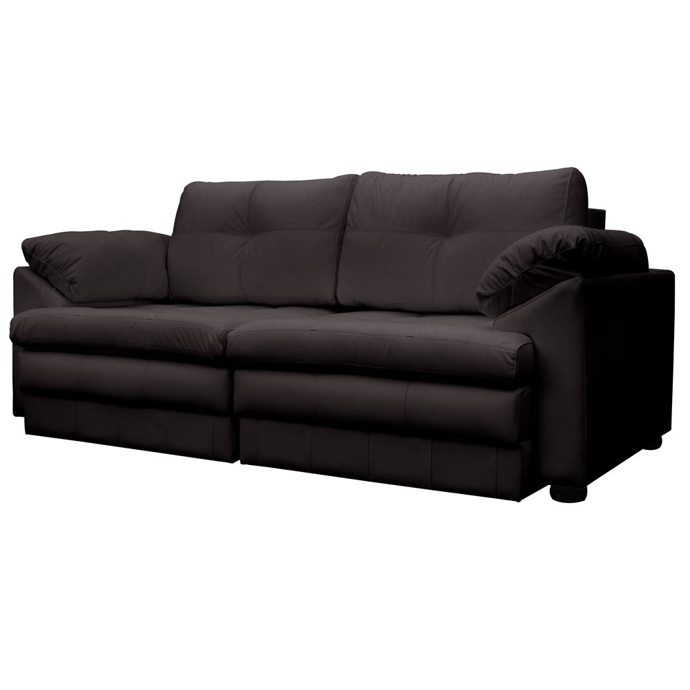 Sofá Retrátil 2 Lugares Bipartido Sala de Estar Piece 175cm Couro Marrom G58 - Gran Belo