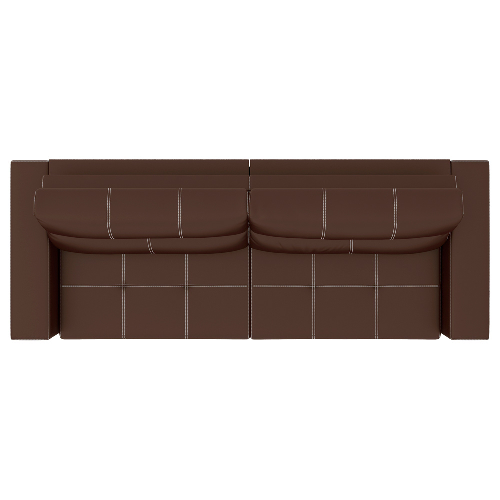 Sofá Retrátil 204cm Nero Couro Marrom G52 - Gran Belo