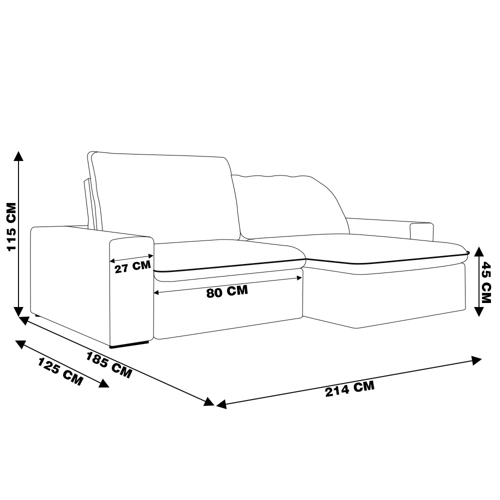 Sofá Retrátil 214 cm Sala de Estar Gabi Suede Azul Marinho G52 - Gran Belo