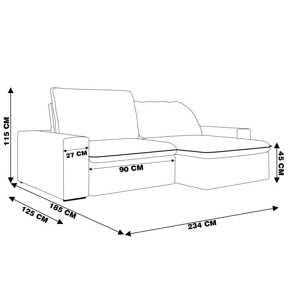 Sofá Retrátil 234 cm Sala de Estar Gabi Suede Azul Marinho G52 - Gran Belo