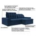 Sofá Retrátil 254 cm Sala de Estar Gabi Suede Azul Marinho G52 - Gran Belo