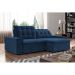 Sofá Retrátil 254 cm Sala de Estar Gabi Suede Azul Marinho G52 - Gran Belo