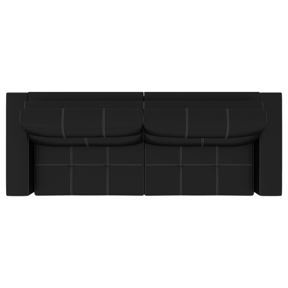 Sofá Retrátil 284cm Nero Couro Preto G52 - Gran Belo