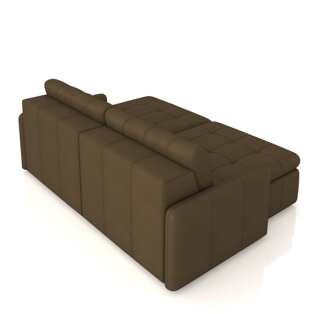 Sofá Retrátil Bipartido Sala de Estar Belém 264cm Couro Capuccino G52 - Gran Belo