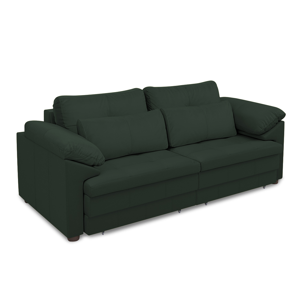 Sofá Retrátil Elétrico Sala de Estar Nolan Bipartido 175cm Conforto Premium em Couro Verde G58 - Gran Belo