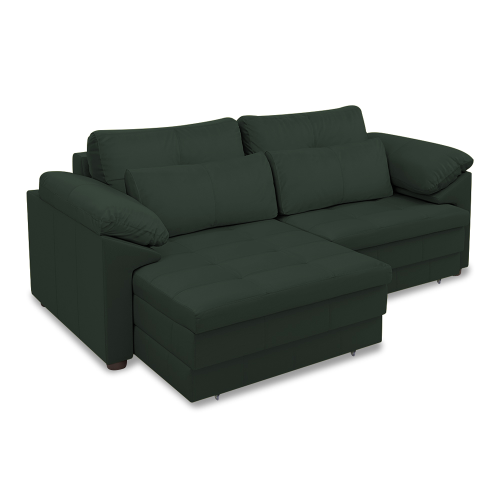 Sofá Retrátil Elétrico Sala de Estar Nolan Bipartido 175cm Conforto Premium em Couro Verde G58 - Gran Belo
