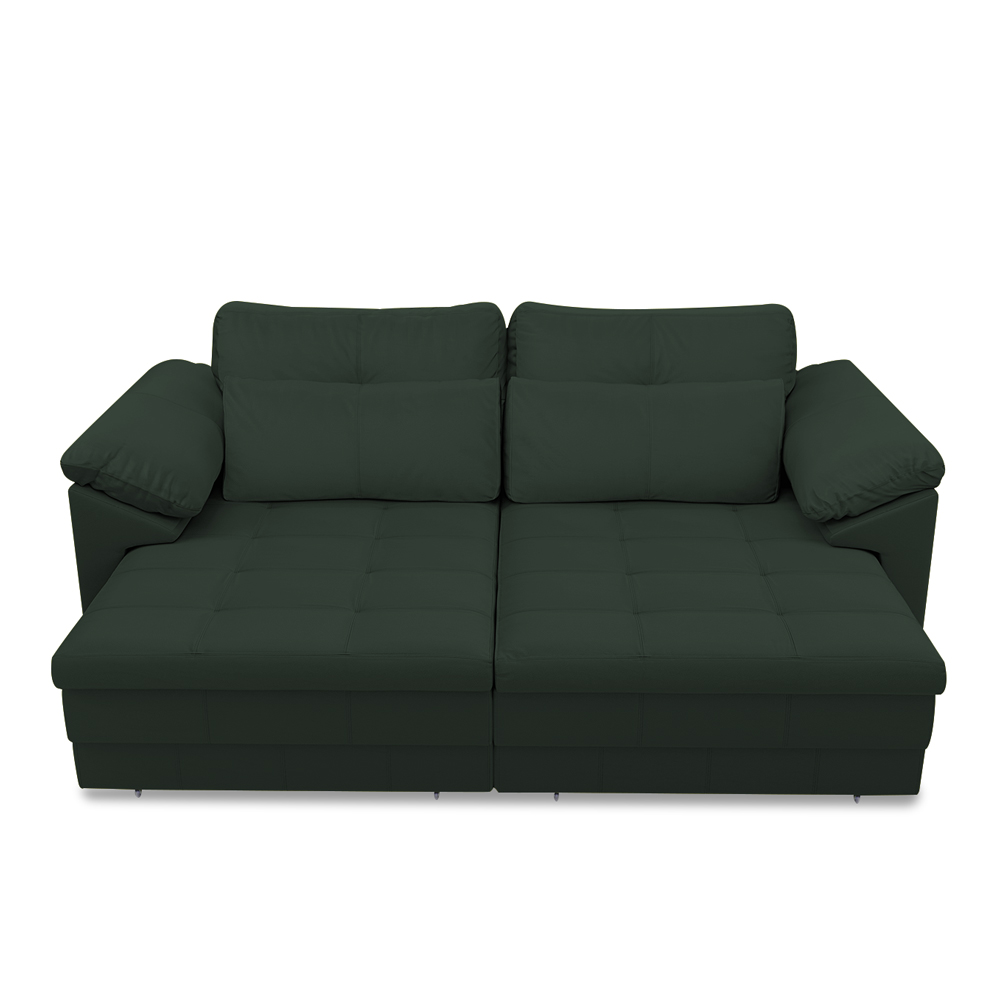 Sofá Retrátil Elétrico Sala de Estar Nolan Bipartido 175cm Conforto Premium em Couro Verde G58 - Gran Belo