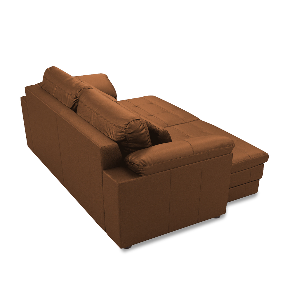 Sofá Retrátil Elétrico Sala de Estar Nolan Bipartido 215cm Conforto Premium em Couro Caramelo G58 - Gran Belo