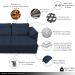 Sofá Retrátil Elétrico Sala de Estar Nolan Bipartido 250cm Conforto Premium em Couro Azul Marinho G58 - Gran Belo