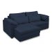 Sofá Retrátil Elétrico Sala de Estar Nolan Bipartido 250cm Conforto Premium em Couro Azul Marinho G58 - Gran Belo