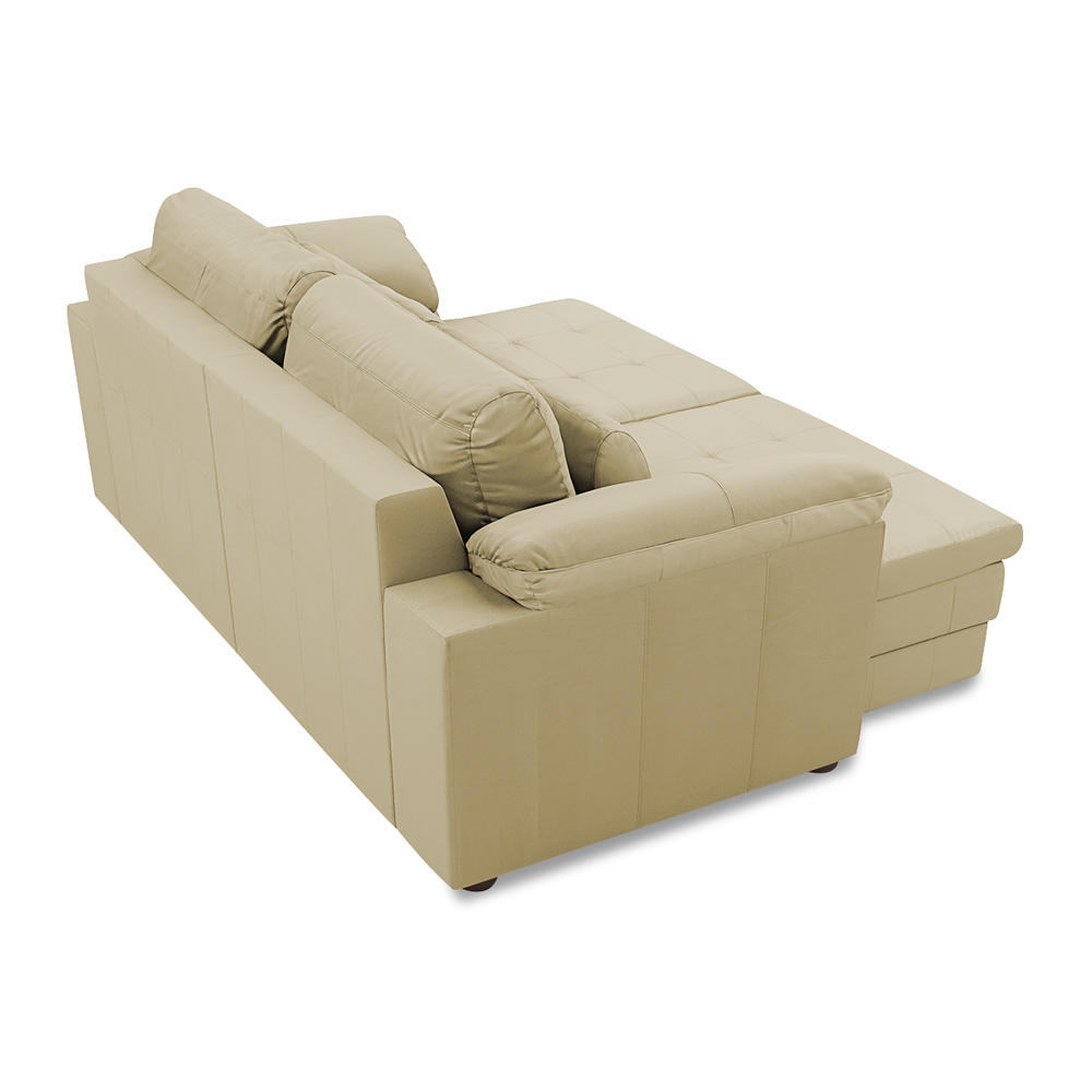 Sofá Retrátil Elétrico Sala de Estar Nolan Bipartido 250cm Conforto Premium em Couro Bege G58 - Gran Belo
