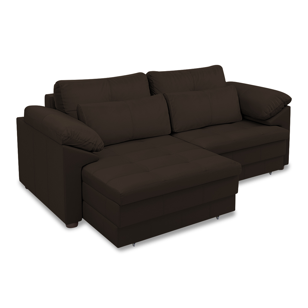 Sofá Retrátil Elétrico Sala de Estar Nolan Bipartido 250cm Conforto Premium em Couro Marrom G58 - Gran Belo