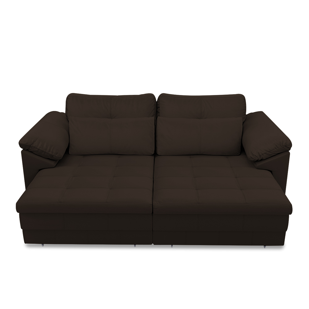 Sofá Retrátil Elétrico Sala de Estar Nolan Bipartido 250cm Conforto Premium em Couro Marrom G58 - Gran Belo