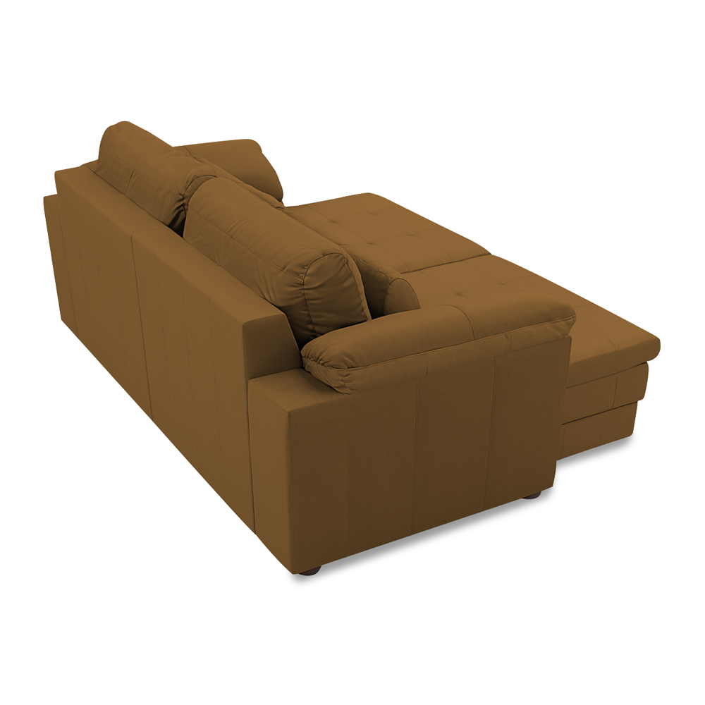 Sofá Retrátil Elétrico Sala de Estar Nolan Bipartido 250cm Conforto Premium em Couro Mel G58 - Gran Belo