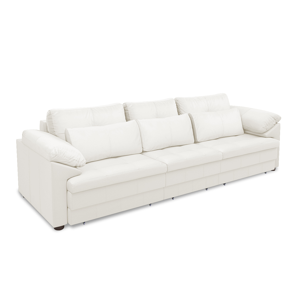 Sofá Retrátil Elétrico Sala de Estar Nolan Bipartido 257cm Conforto Premium em Couro Branco G58 - Gran Belo