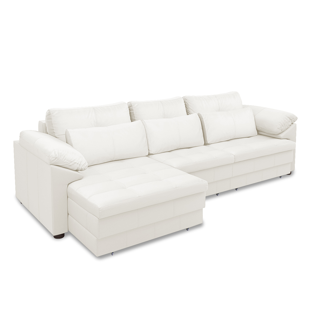 Sofá Retrátil Elétrico Sala de Estar Nolan Bipartido 257cm Conforto Premium em Couro Branco G58 - Gran Belo