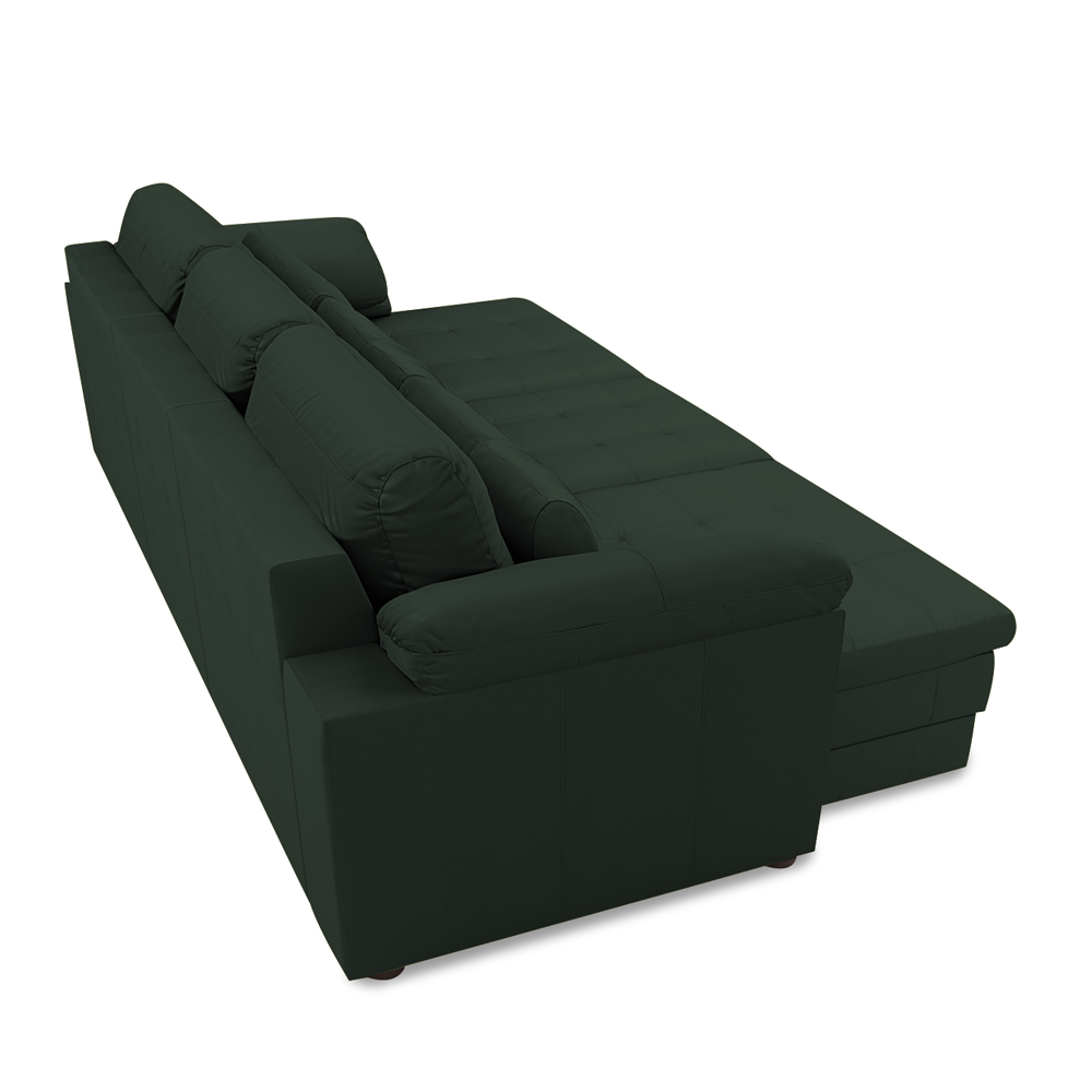 Sofá Retrátil Elétrico Sala de Estar Nolan Bipartido 257cm Conforto Premium em Couro Verde G58 - Gran Belo