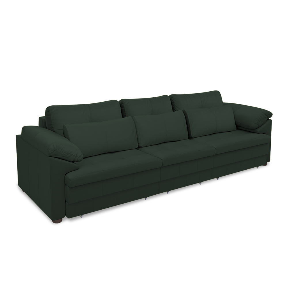 Sofá Retrátil Elétrico Sala de Estar Nolan Bipartido 297cm Conforto Premium em Couro Verde G58 - Gran Belo
