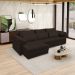 Sofá Retrátil Elétrico Sala de Estar Nolan Bipartido 332cm Conforto Premium em Couro Marrom G58 - Gran Belo