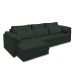 Sofá Retrátil Elétrico Sala de Estar Nolan Bipartido 332cm Conforto Premium em Couro Verde G58 - Gran Belo