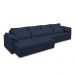 Sofá Retrátil Elétrico Sala de Estar Nolan Bipartido 414cm Conforto Premium em Couro Azul Marinho G58 - Gran Belo