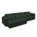 Sofá Retrátil Elétrico Sala de Estar Nolan Bipartido 414cm Conforto Premium em Couro Verde G58 - Gran Belo