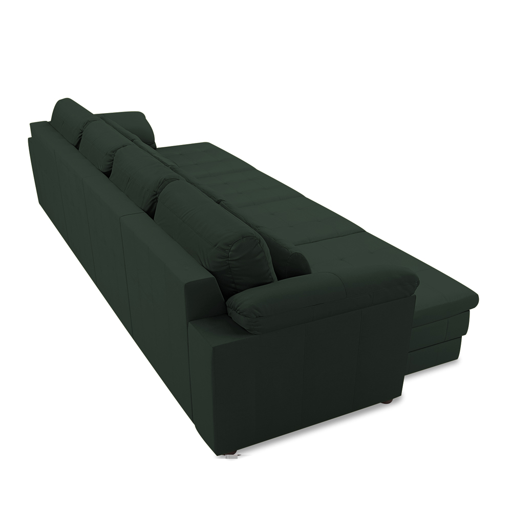 Sofá Retrátil Elétrico Sala de Estar Nolan Bipartido 414cm Conforto Premium em Couro Verde G58 - Gran Belo