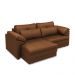 Sofá Retrátil Manual Sala de Estar Nolan Bipartido 215cm Conforto Premium em Couro Caramelo G58 - Gran Belo