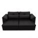 Sofá Retrátil Manual Sala de Estar Nolan Bipartido 215cm Conforto Premium em Couro Preto Brilho G58 - Gran Belo