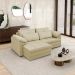 Sofá Retrátil Manual Sala de Estar Nolan Bipartido 250cm Conforto Premium em Couro Bege G58 - Gran Belo