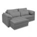 Sofá Retrátil Manual Sala de Estar Nolan Bipartido 250cm Conforto Premium em Couro Cinza G58 - Gran Belo