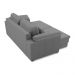 Sofá Retrátil Manual Sala de Estar Nolan Bipartido 250cm Conforto Premium em Couro Cinza G58 - Gran Belo