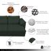 Sofá Retrátil Manual Sala de Estar Nolan Bipartido 250cm Conforto Premium em Couro Verde G58 - Gran Belo