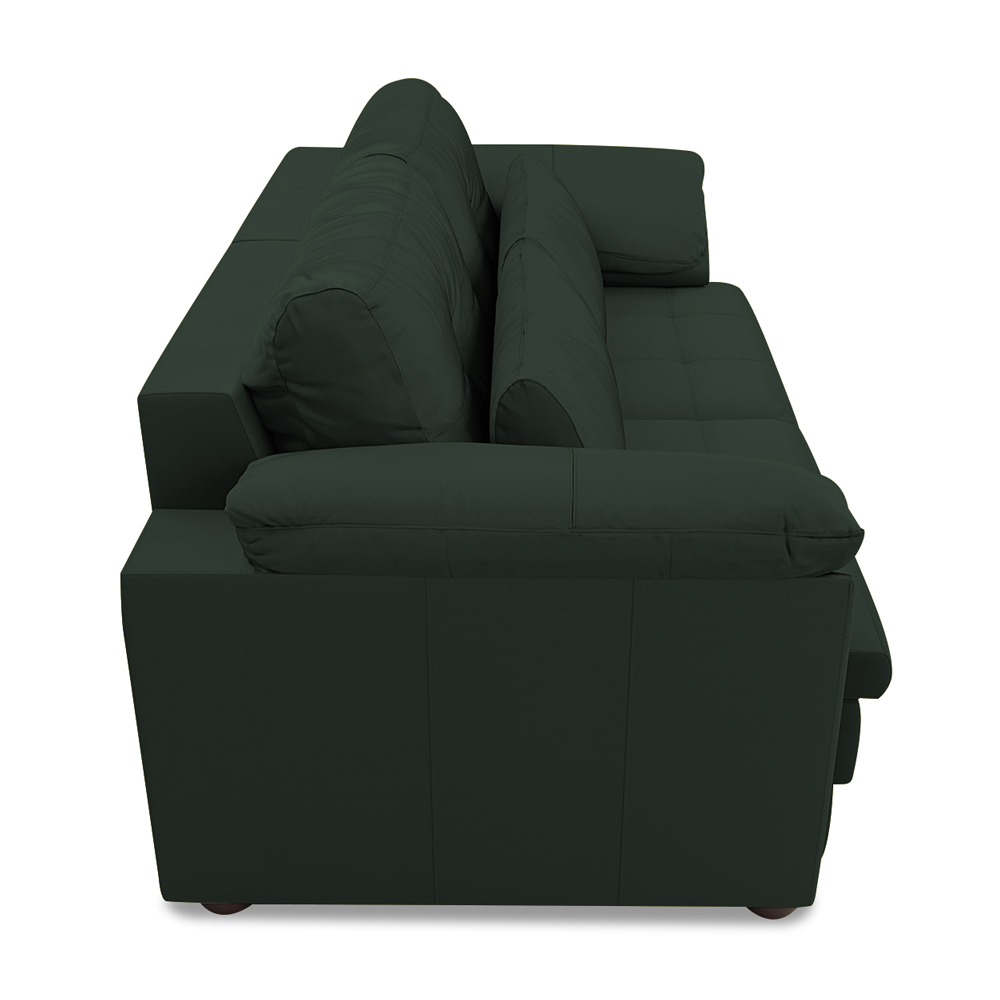 Sofá Retrátil Manual Sala de Estar Nolan Bipartido 250cm Conforto Premium em Couro Verde G58 - Gran Belo