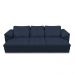 Sofá Retrátil Manual Sala de Estar Nolan Bipartido 257cm Conforto Premium em Couro Azul Marinho G58 - Gran Belo