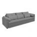 Sofá Retrátil Manual Sala de Estar Nolan Bipartido 297cm Conforto Premium em Couro Cinza G58 - Gran Belo