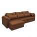 Sofá Retrátil Manual Sala de Estar Nolan Bipartido 332cm Conforto Premium em Couro Caramelo G58 - Gran Belo