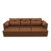 Sofá Retrátil Manual Sala de Estar Nolan Bipartido 332cm Conforto Premium em Couro Caramelo G58 - Gran Belo