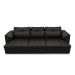 Sofá Retrátil Manual Sala de Estar Nolan Bipartido 332cm Conforto Premium em Couro Preto Brilho G58 - Gran Belo