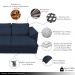 Sofá Retrátil Manual Sala de Estar Nolan Bipartido 339cm Conforto Premium em Couro Azul Marinho G58 - Gran Belo